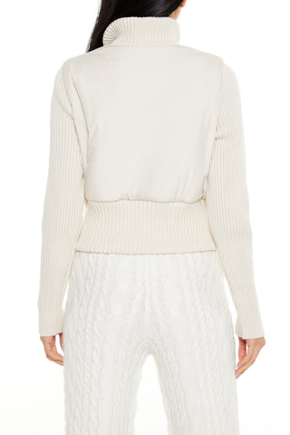 Ribbed Funnel Neck Jacket