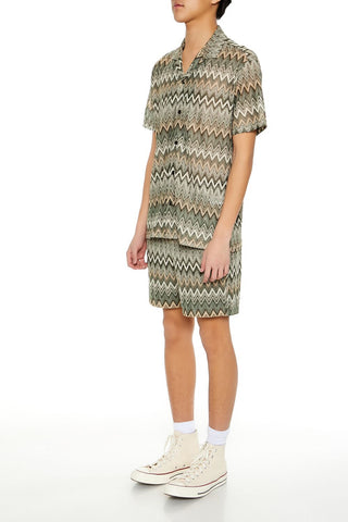 Multi Zigzag Drawstring Shorts