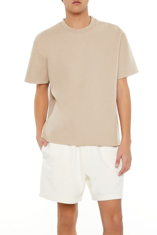 Athletic Cropped Short-Sleeve Raw-Cut Tee