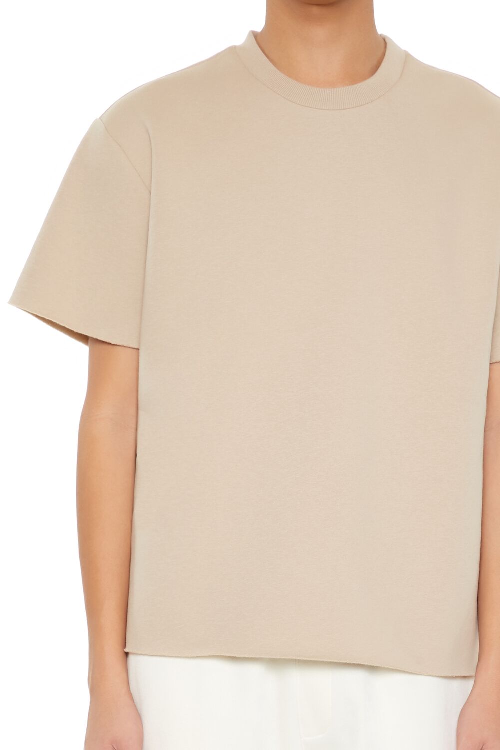  Forever 21 Athletic Cropped Short-Sleeve Raw-Cut Tee - black - Bonton