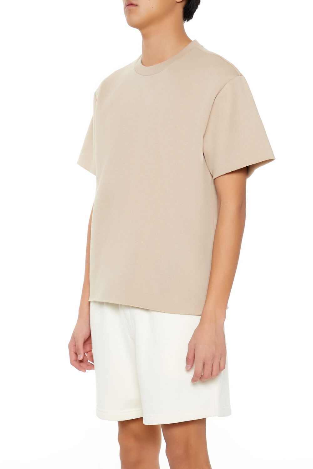  Forever 21 Athletic Cropped Short-Sleeve Raw-Cut Tee - black - Bonton