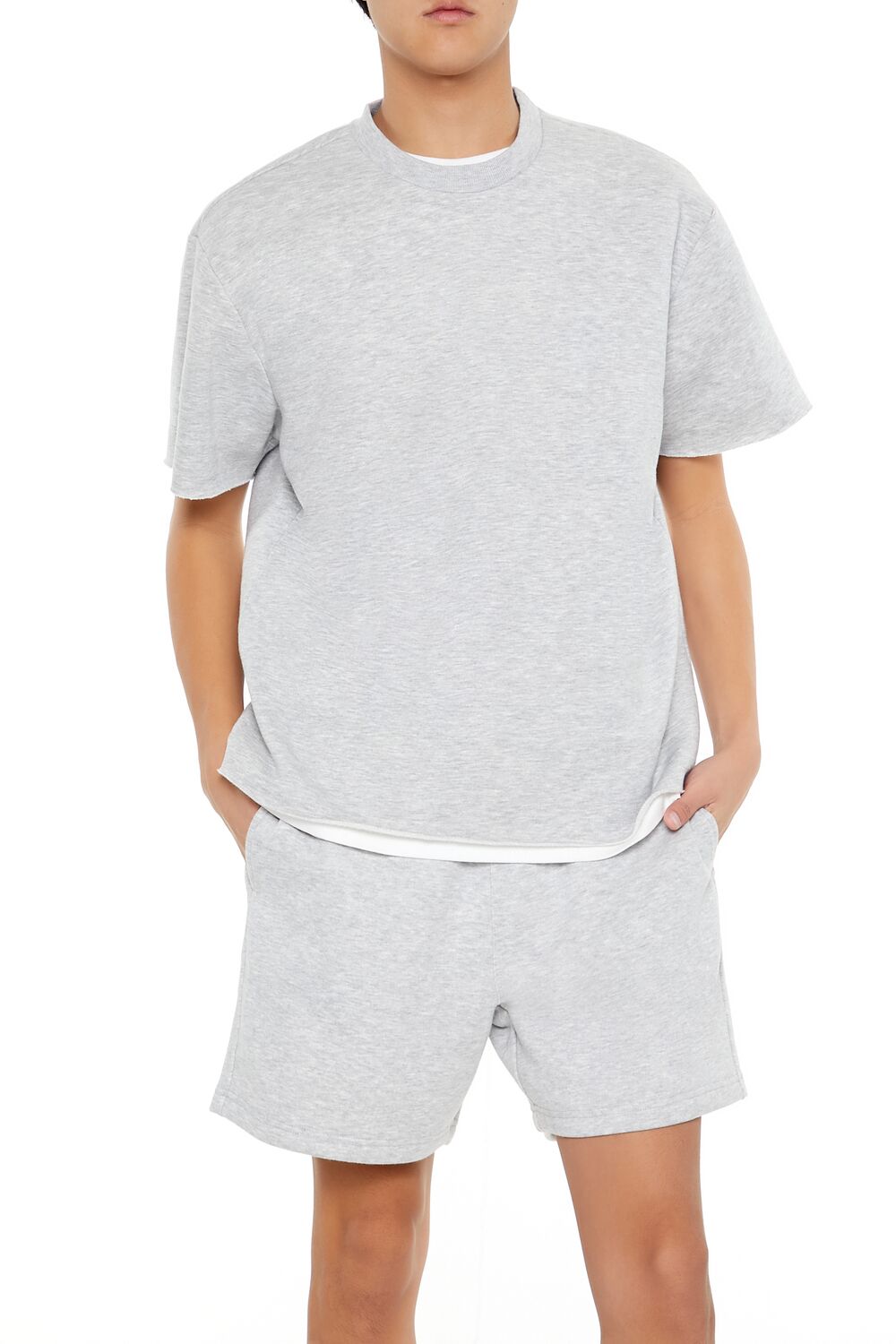  Forever 21 Athletic Cropped Short-Sleeve Raw-Cut Tee - black - Bonton