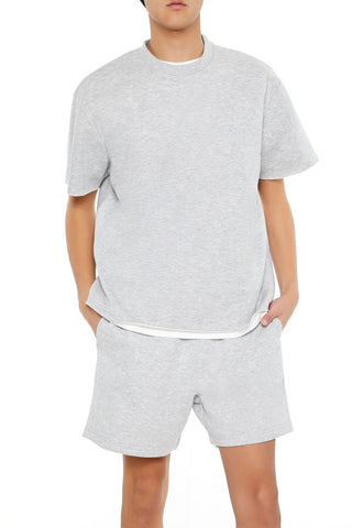 Athletic Cropped Short-Sleeve Raw-Cut Tee