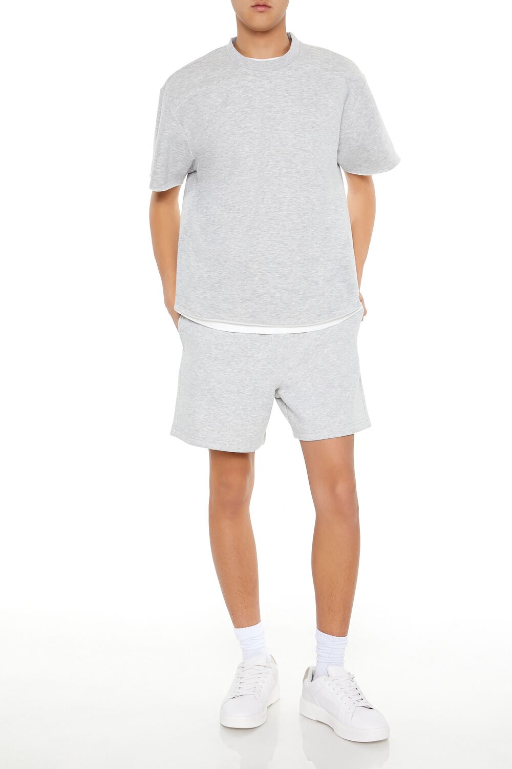  Forever 21 Athletic Cropped Short-Sleeve Raw-Cut Tee - black - Bonton