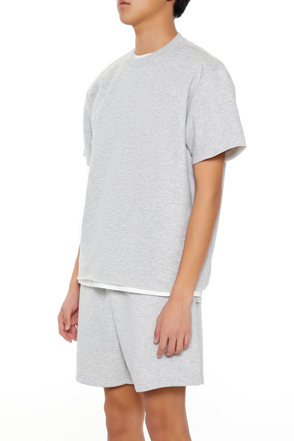  Forever 21 Athletic Cropped Short-Sleeve Raw-Cut Tee - black - Bonton