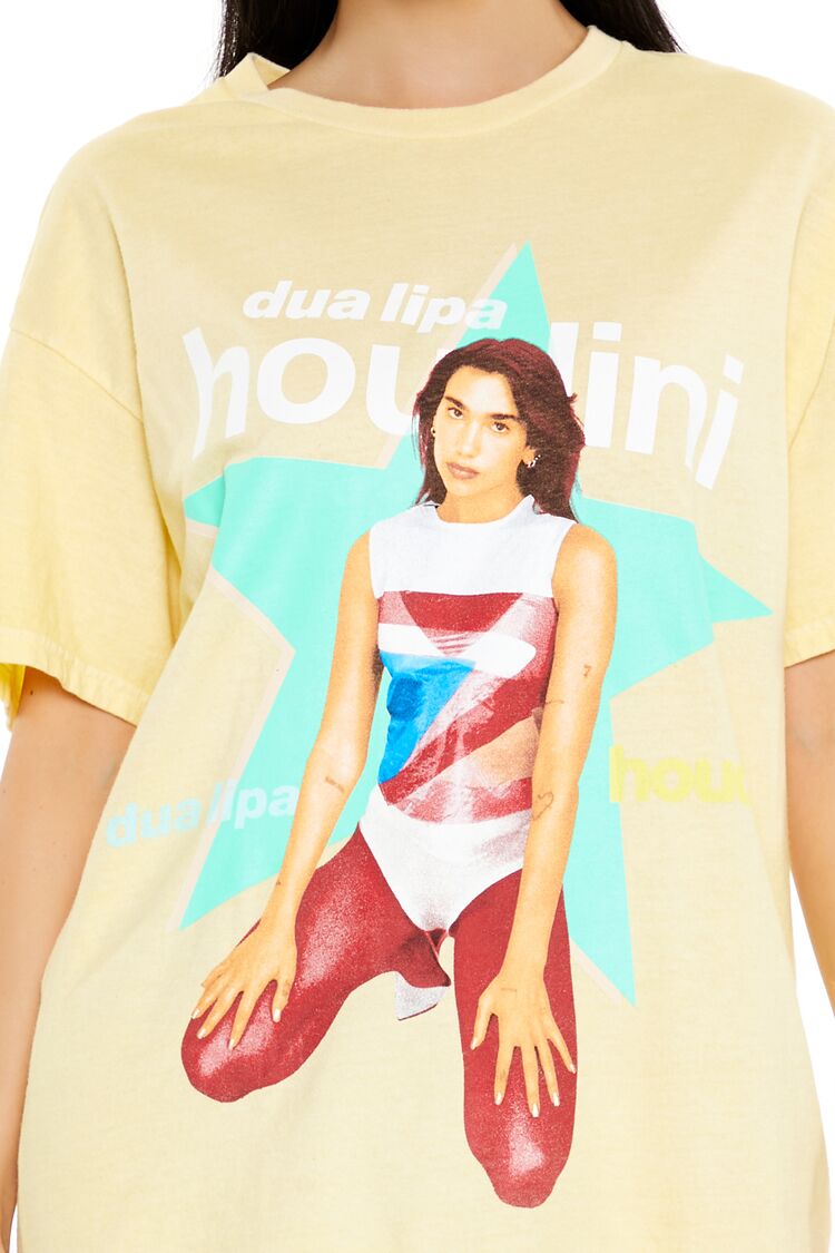  Forever 21 Oversized Dua Lipa Graphic Tee - yellow multi - Bonton