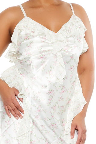 Plus Size Floral Mini Slip Dress