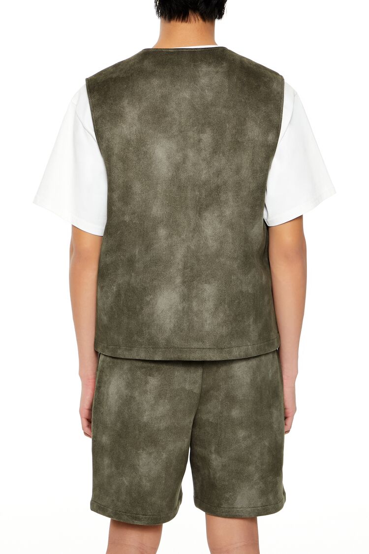  Forever 21 Mineral Wash Cargo Vest - olive - Bonton