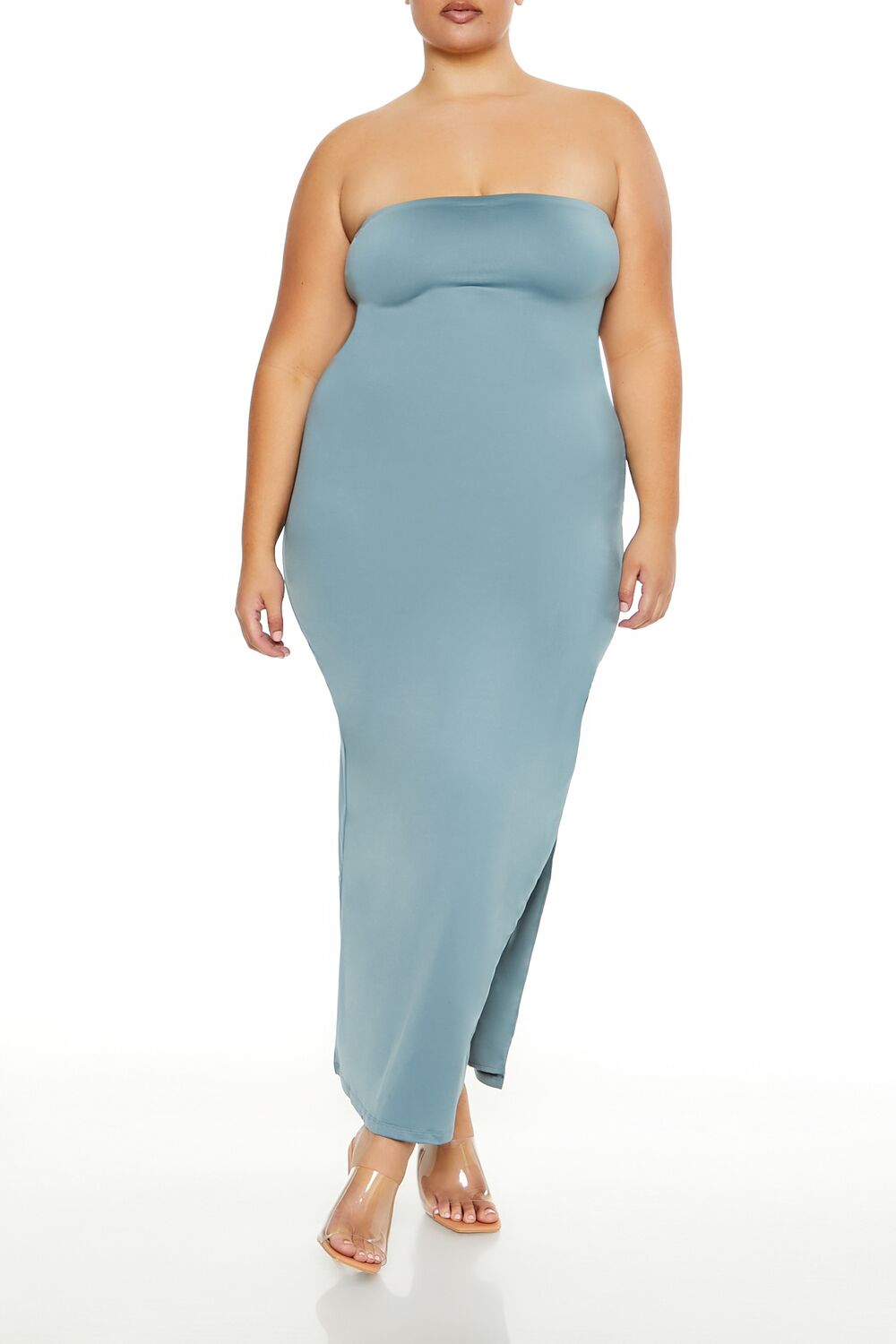  Forever 21 Plus Size Cutout Maxi Tube Dress - black - Bonton