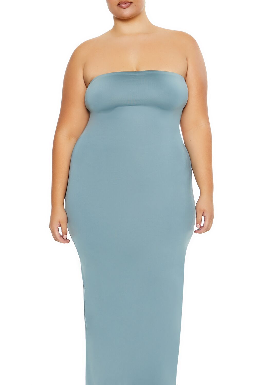  Forever 21 Plus Size Cutout Maxi Tube Dress - black - Bonton