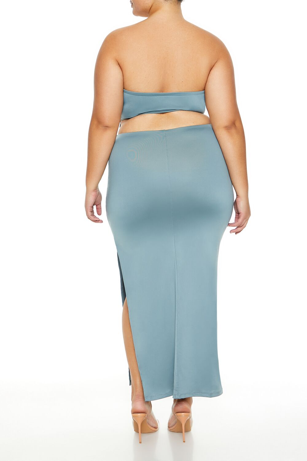  Forever 21 Plus Size Cutout Maxi Tube Dress - black - Bonton