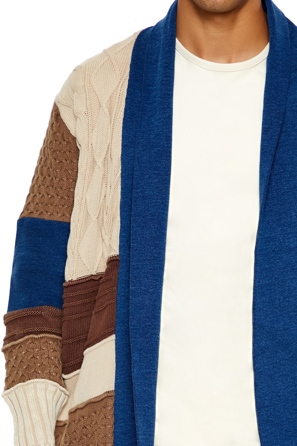  Forever 21 Colorblock Cardigan Sweater - taupe multi - Bonton