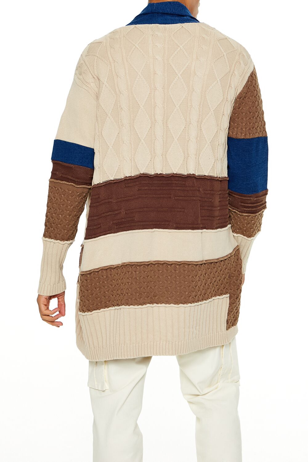  Forever 21 Colorblock Cardigan Sweater - taupe multi - Bonton