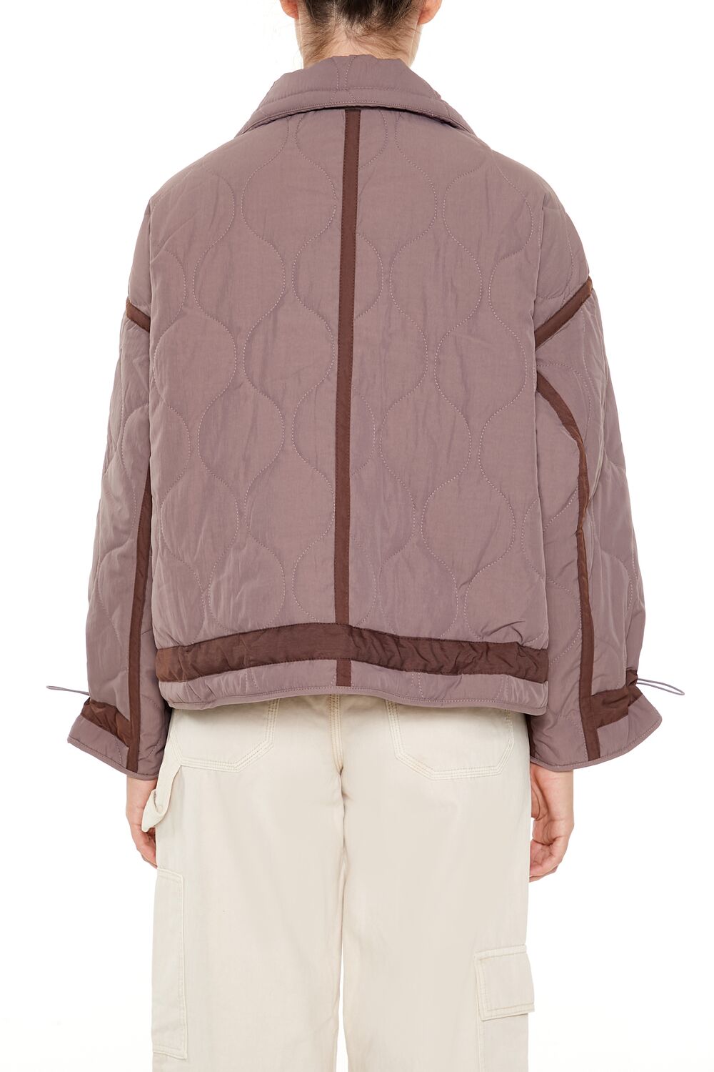  Forever 21 Quilted Two-Tone Puffer Jacket - white - Bonton