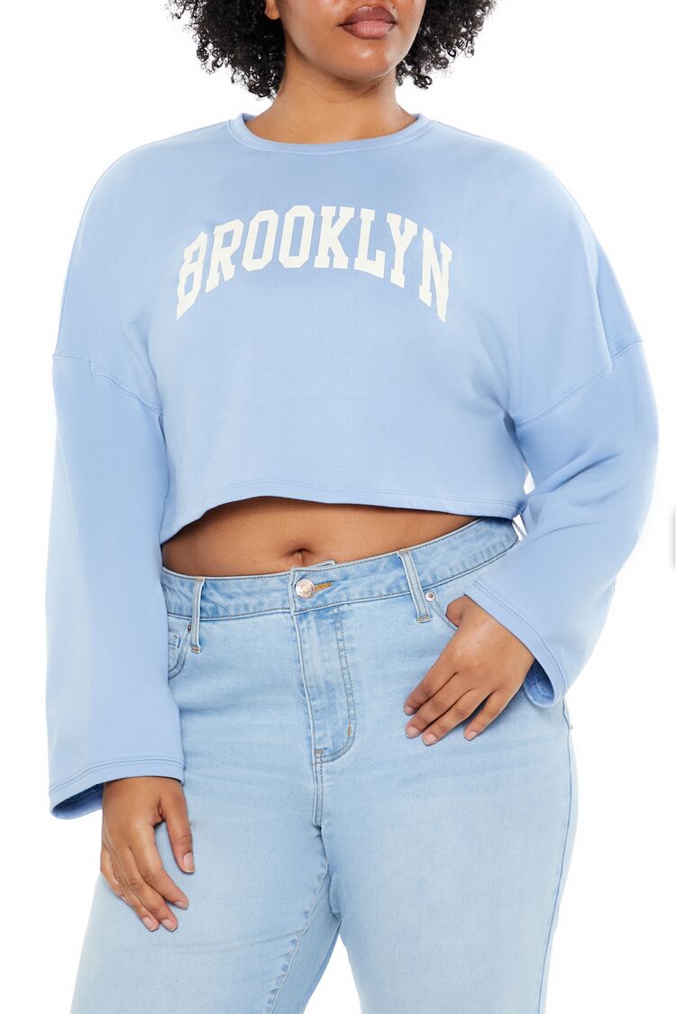  Forever 21 Plus Size Brooklyn Pullover - blue multi - Bonton