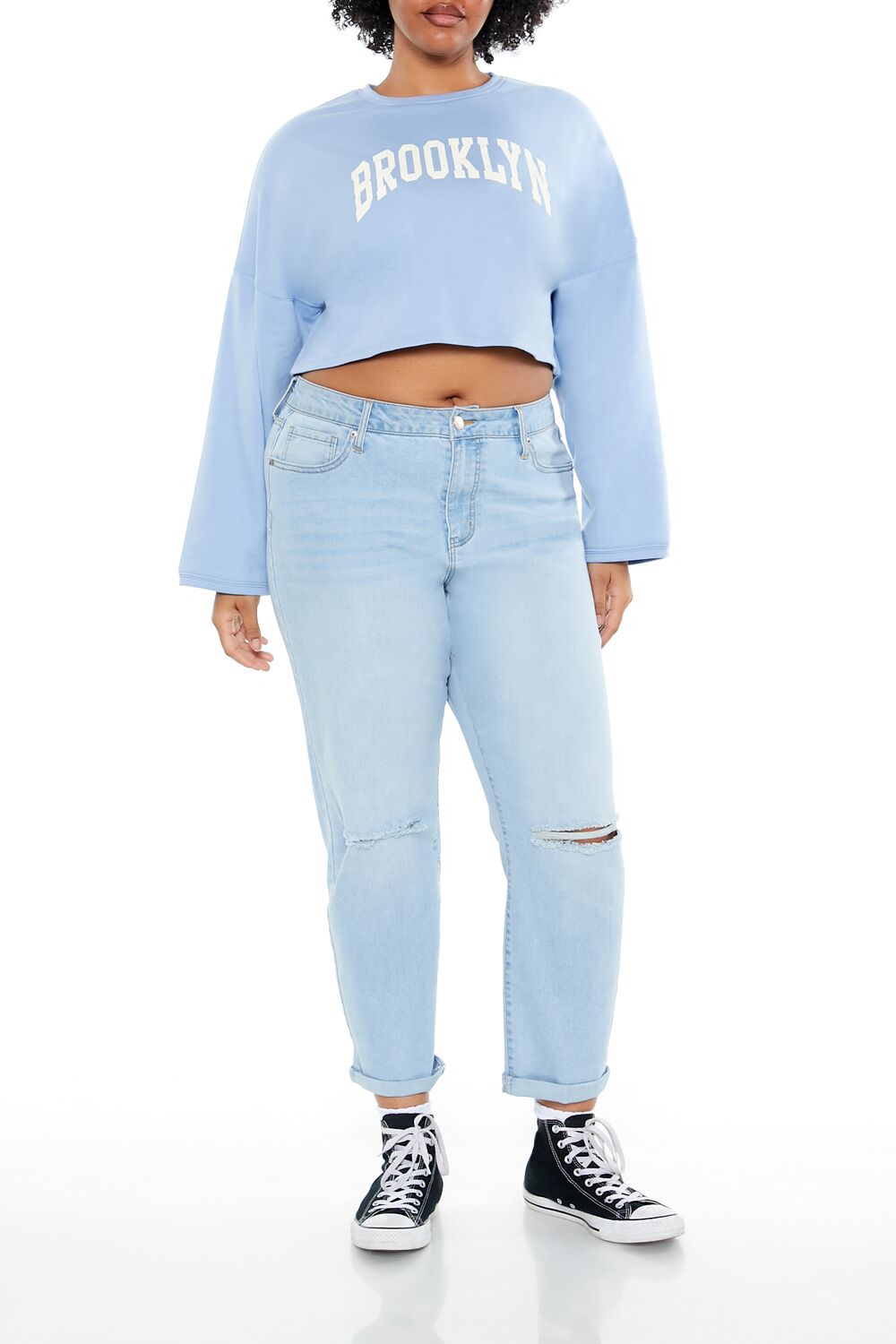  Forever 21 Plus Size Brooklyn Pullover - blue multi - Bonton