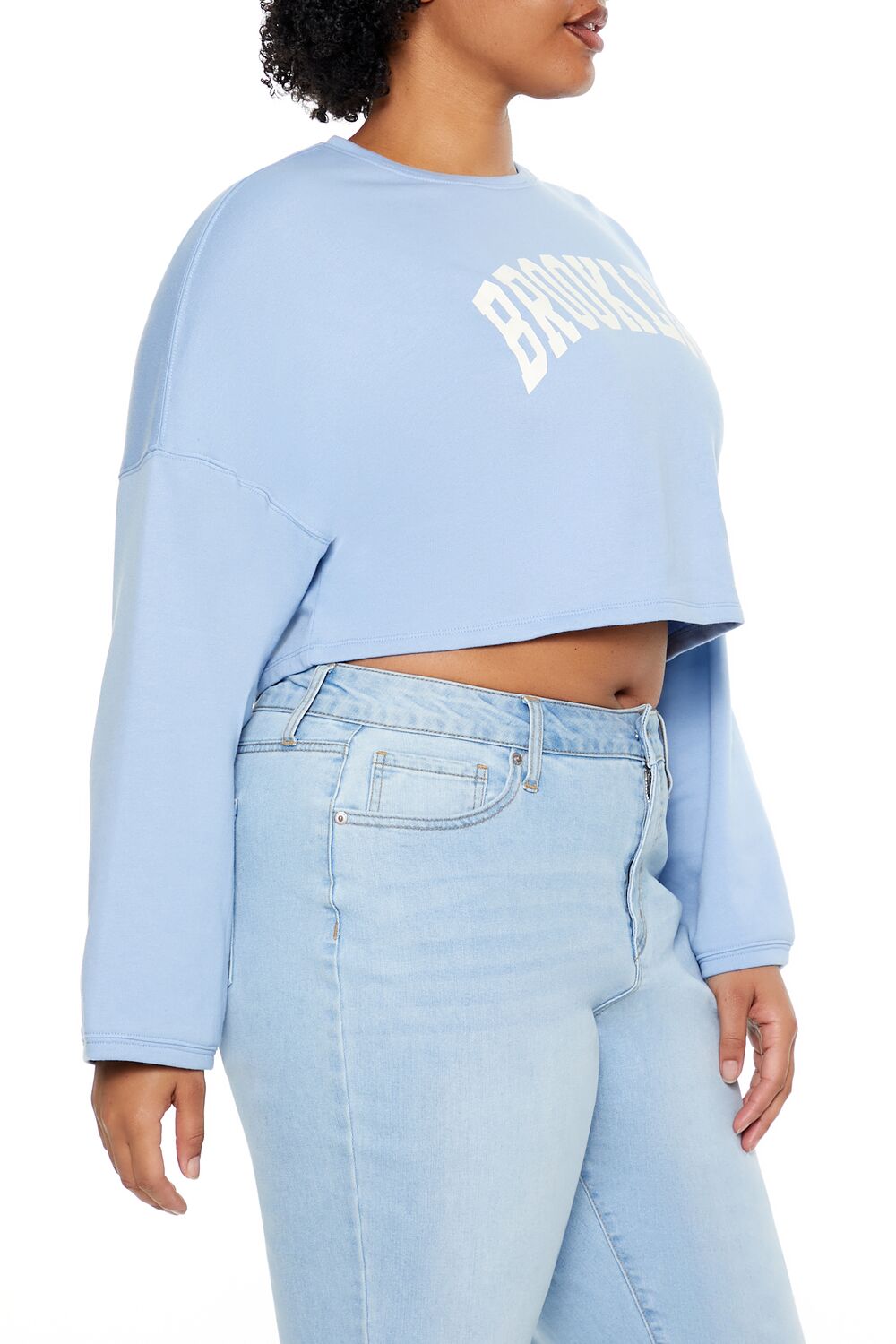  Forever 21 Plus Size Brooklyn Pullover - blue multi - Bonton