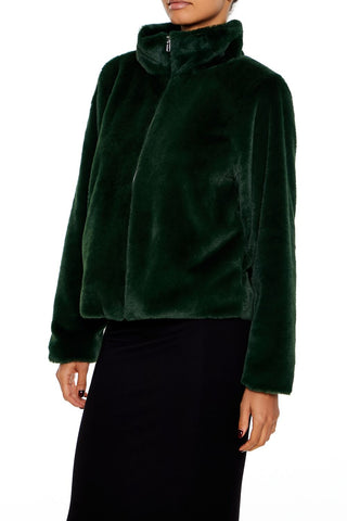Faux Fur Zip-Up Coat