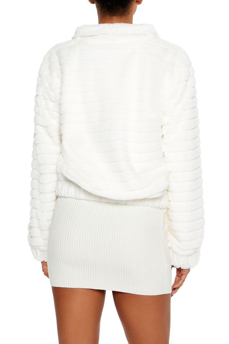  Forever 21 Quilted Faux Fur Bomber Jacket - walnut - Bonton