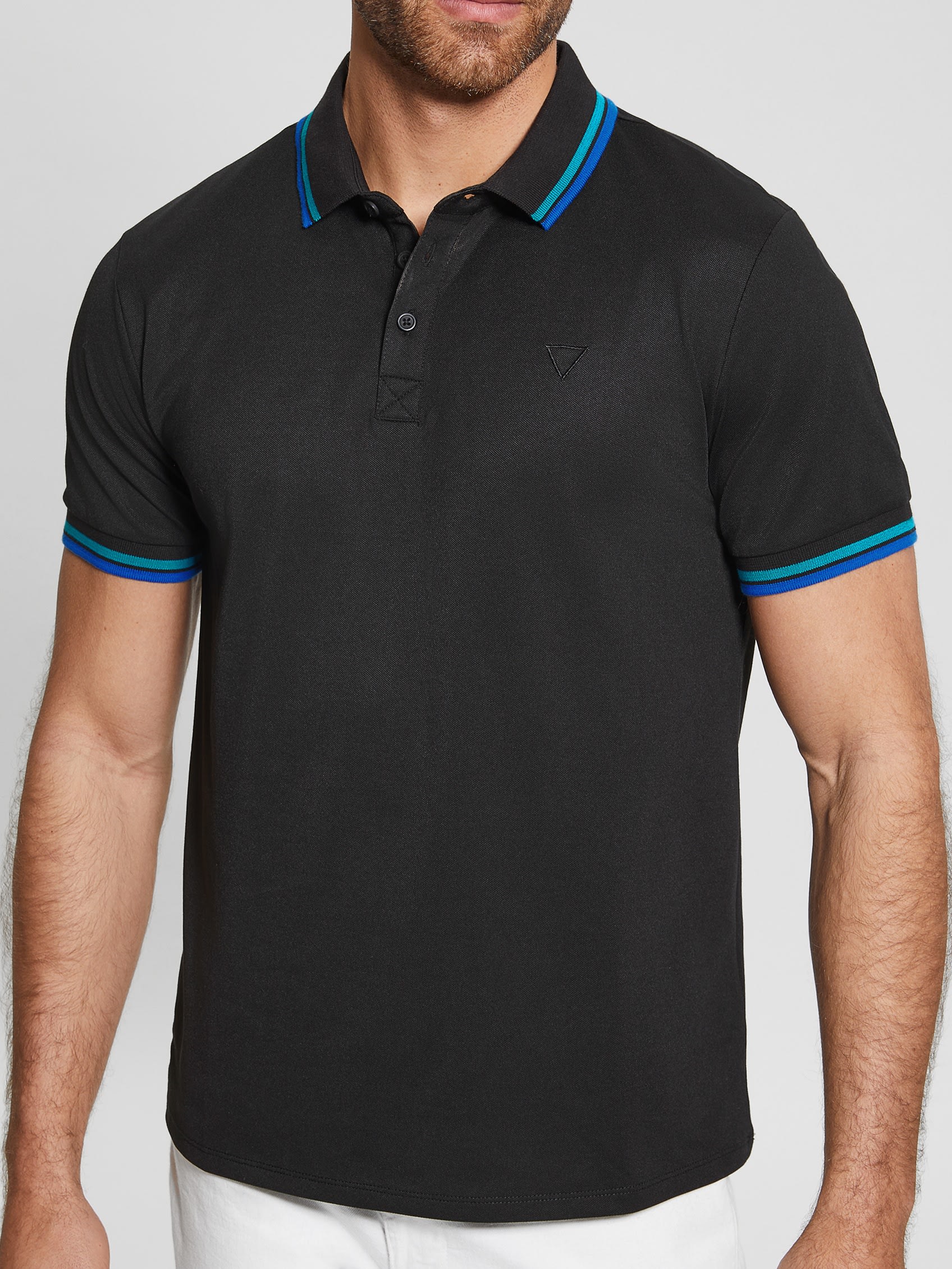  Guess Men's Sports Pique Polo - Jet Black - Bonton
