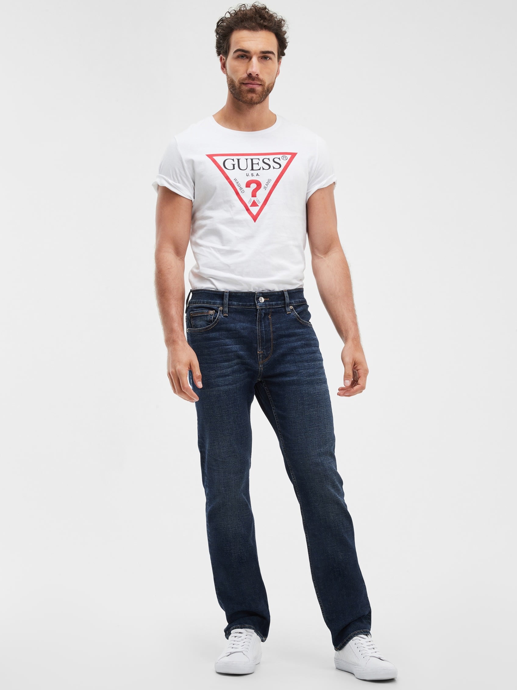  Guess Men's Eco Straight Jeans - BLUE GUITAR - Bonton