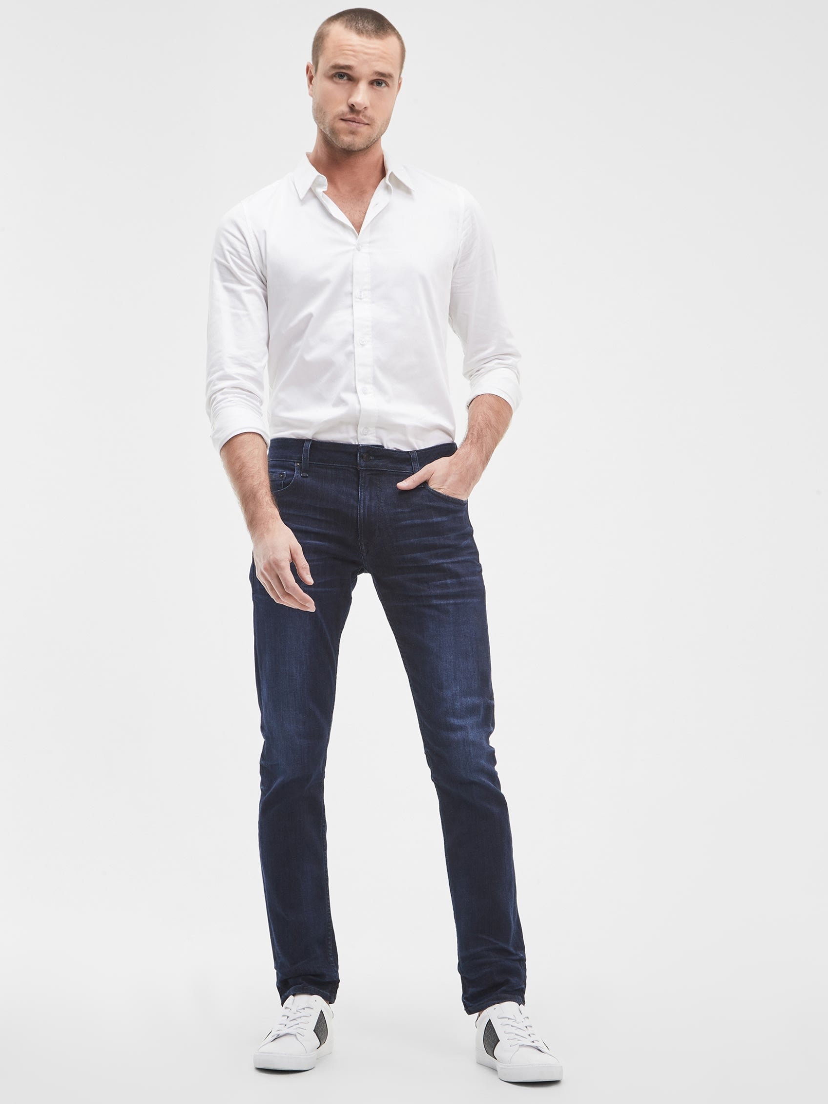  Guess Men's Tapered Jeans - RINGER WASH INDIGO - Bonton