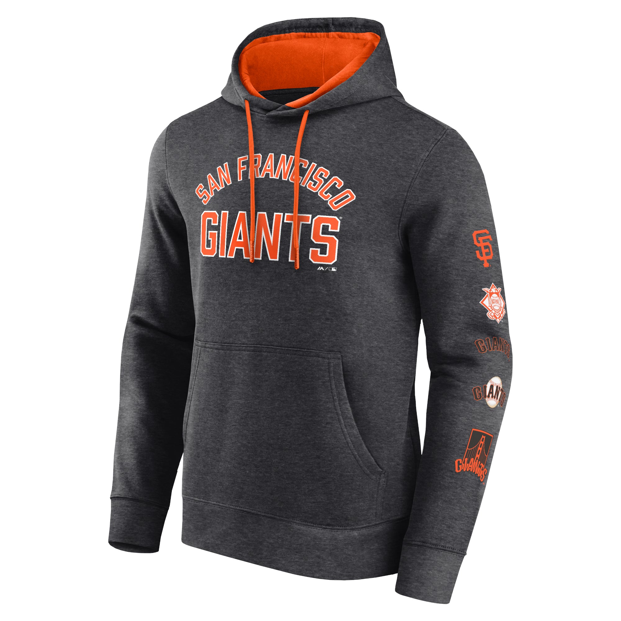  Fanatics Mens Big And Tall Team Pullover Fleece Hoodie - San Francisco Giants - Black/Orange - Bonton