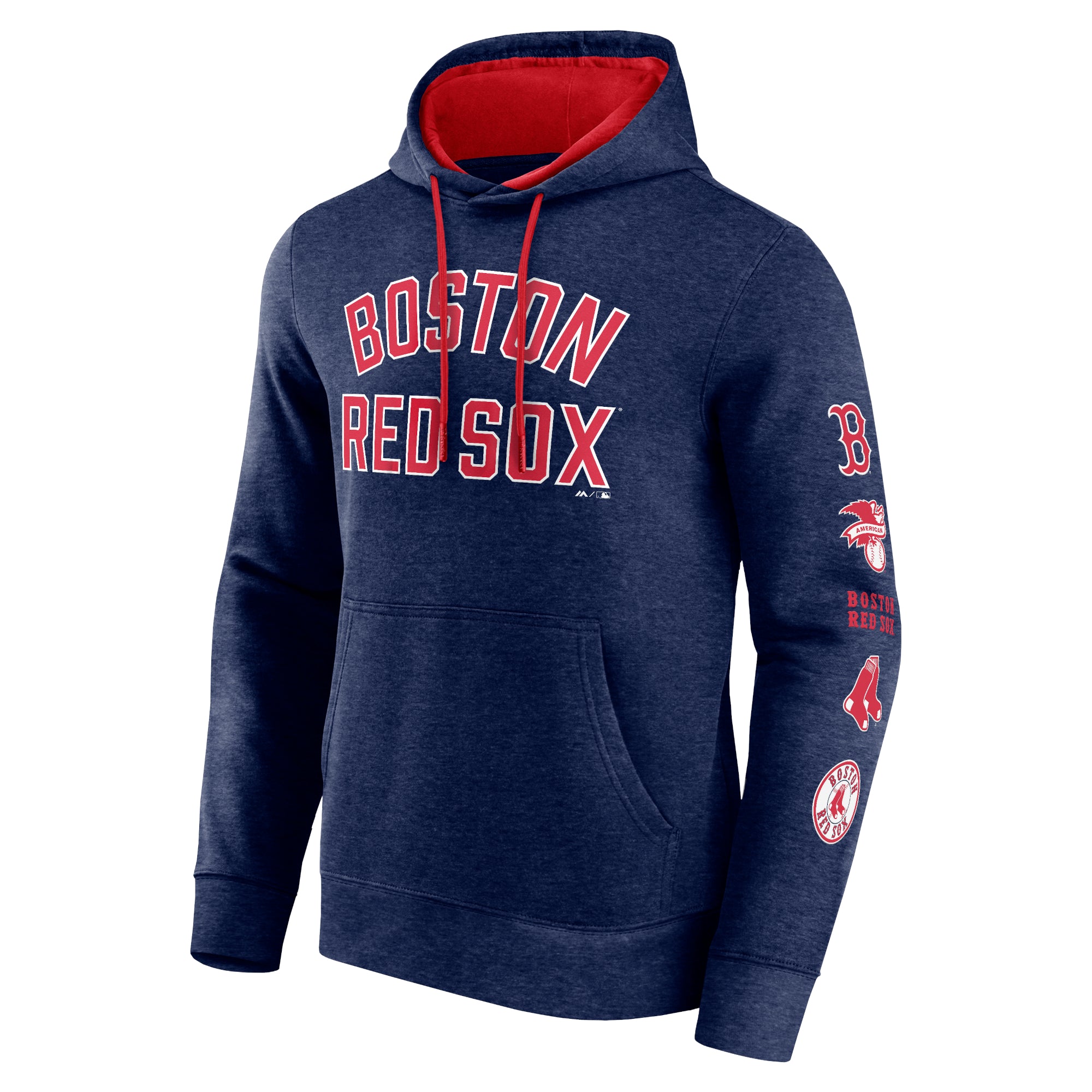  Fanatics Mens Big And Tall Team Pullover Fleece Hoodie - Boston Red Sox - Navy /Red - Bonton