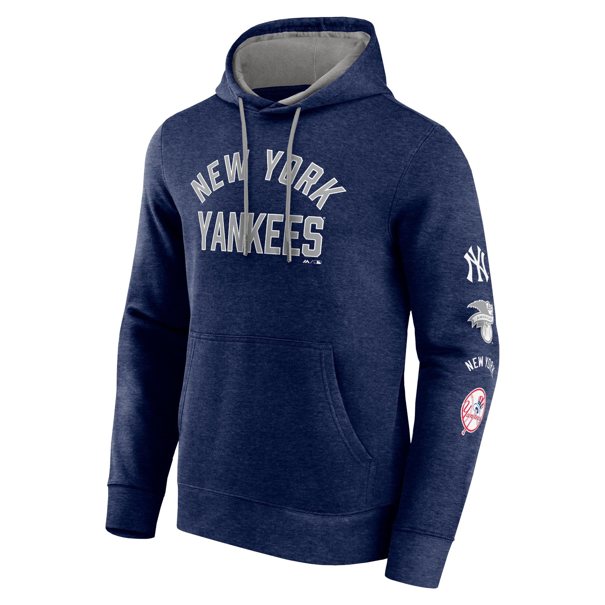  Fanatics Mens Big And Tall Team Pullover Fleece Hoodie - New York Yankees - Navy /Grey - Bonton