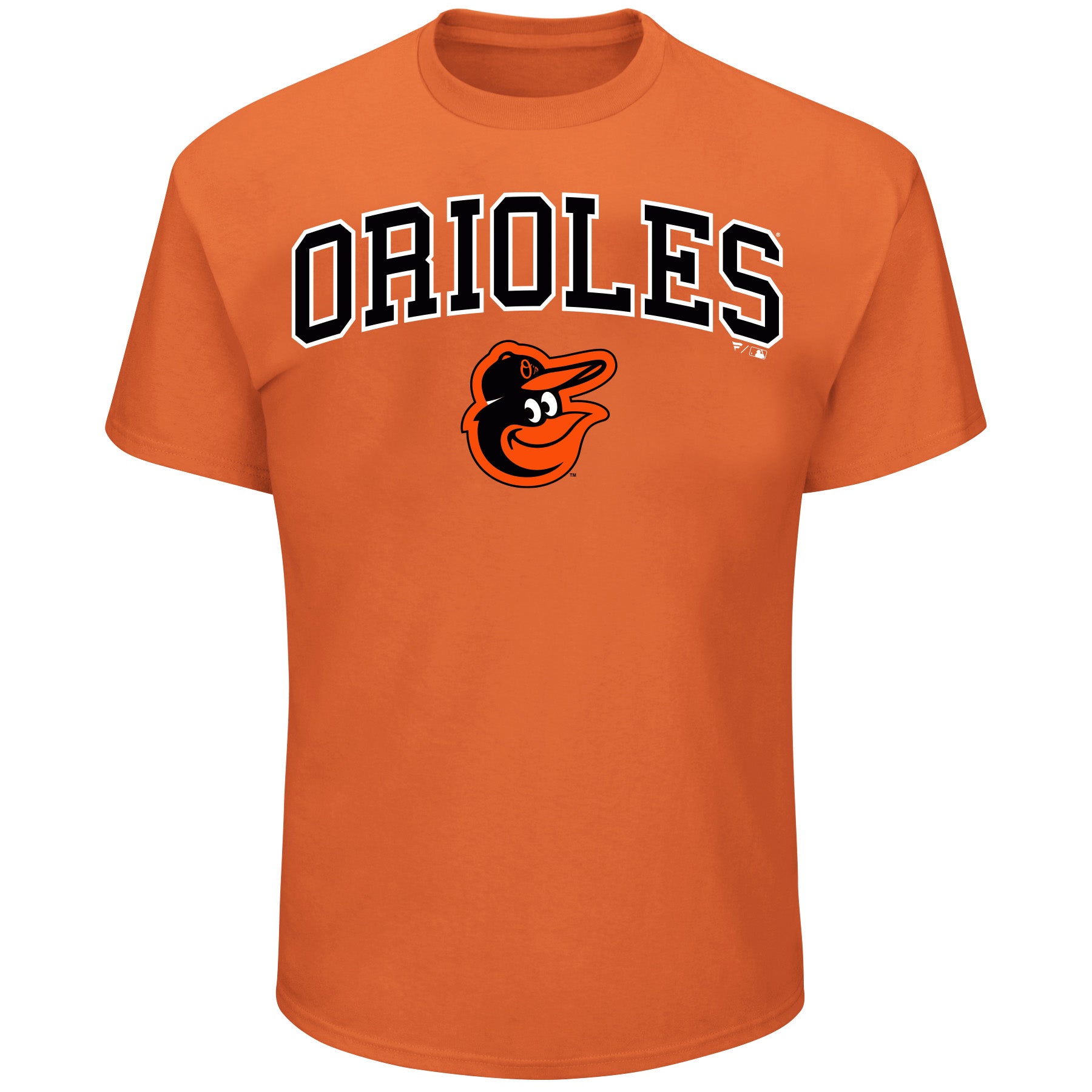  Fanatics Mens Big And Tall Team Logo Short Sleeve Arch Logo Tee Shirt - Baltimore Orioles - Orange - Bonton