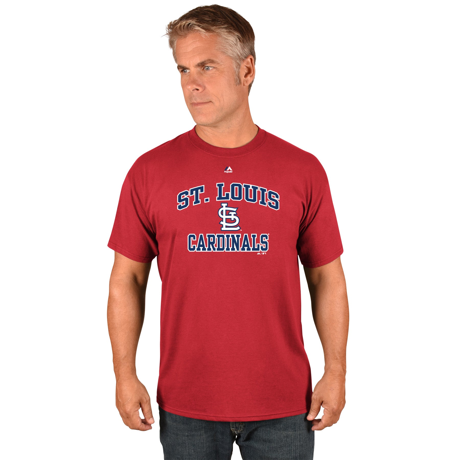  Fanatics Mens Big And Tall Team Logo Short Sleeve Tee Shirt - St Louis Cardinals - Red - Bonton