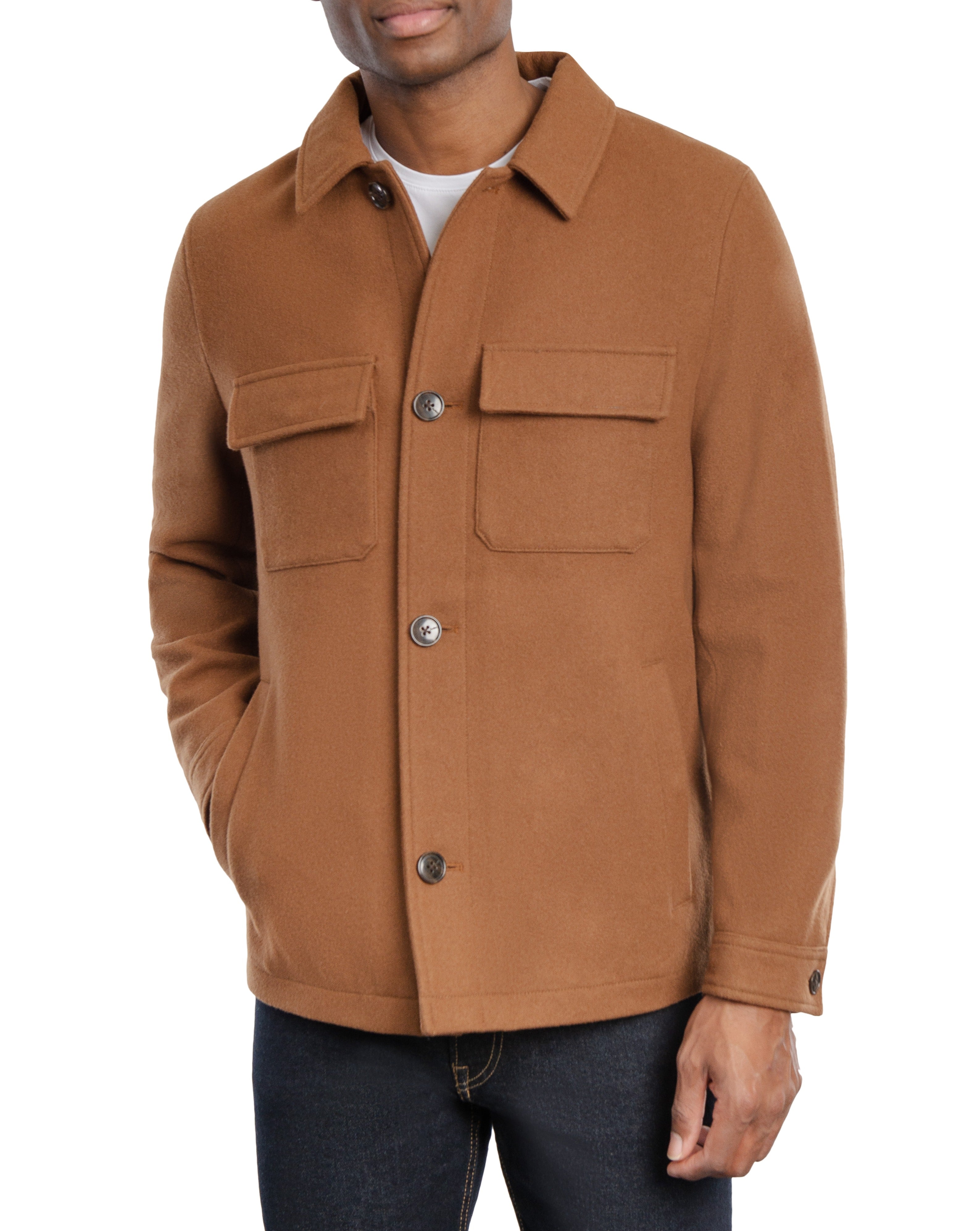  Michael Kors Wool Shirt Jacket Rust - Rust - Bonton