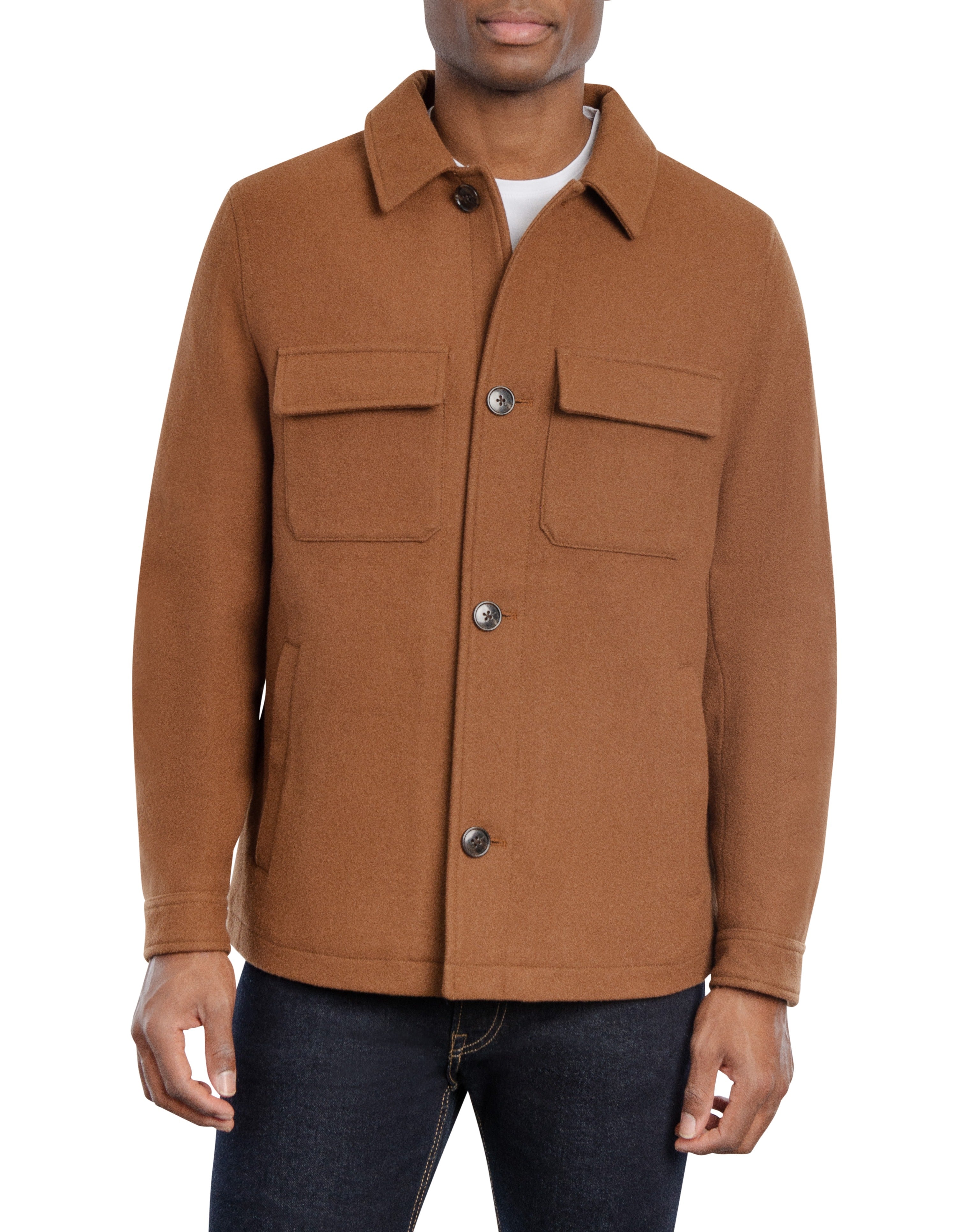  Michael Kors Wool Shirt Jacket Rust - Rust - Bonton