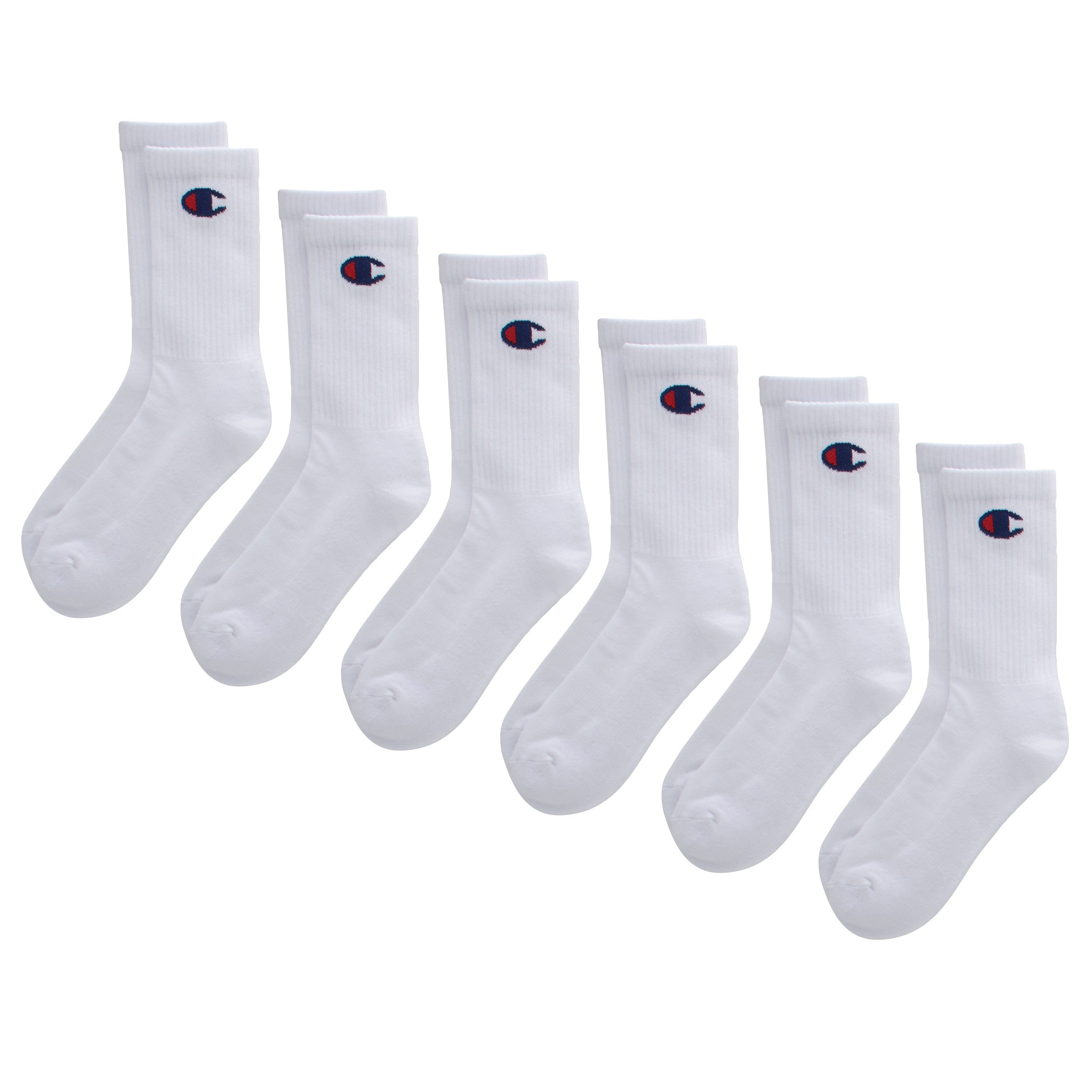  Champion Champion Women's Crew 6 Pack Socks - White - Bonton