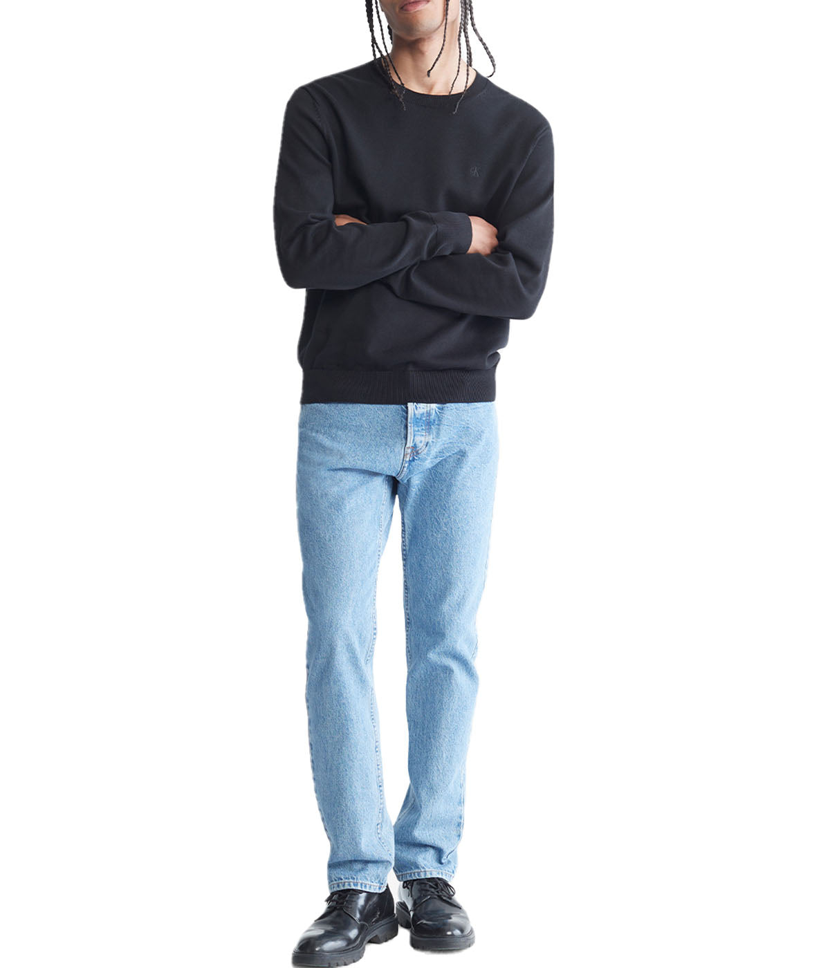 Calvin Klein Long Sleeves Supima Crew 1 - Black - Bonton