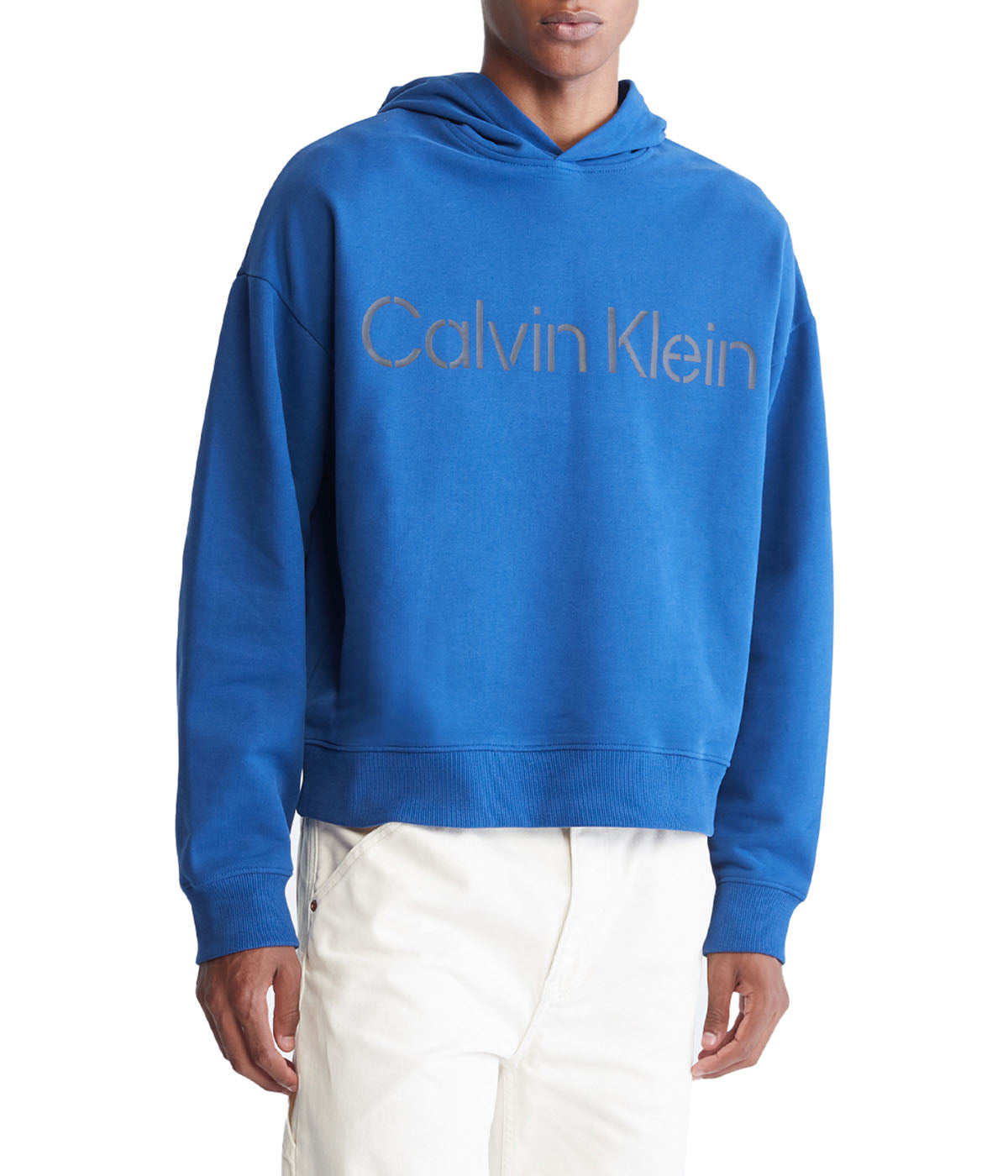  Calvin Klein Long Sleeves Relaxed Stncl Sueded PO Hoody - Blue Herald - Bonton