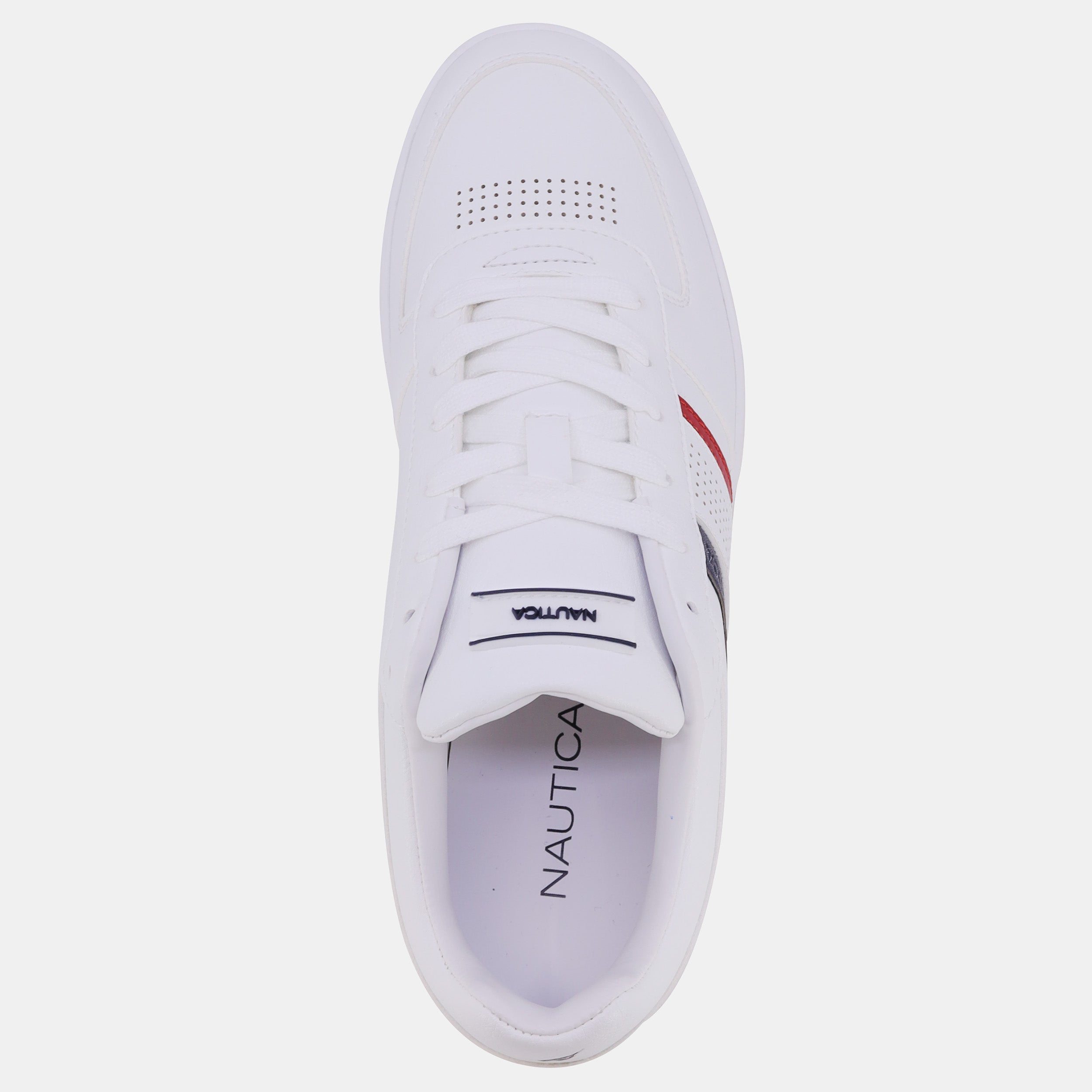  Nautica Ryerson Casual Court Sneaker - White/Navy/Red - Bonton