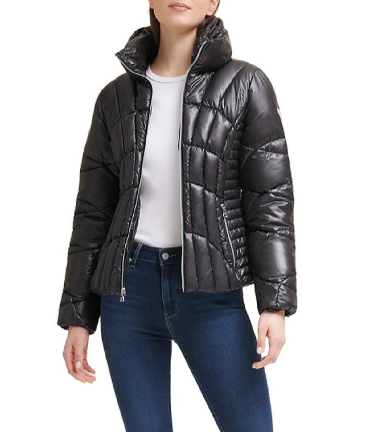  Guess Quilted Puffer Jacket Black - Black - Bonton