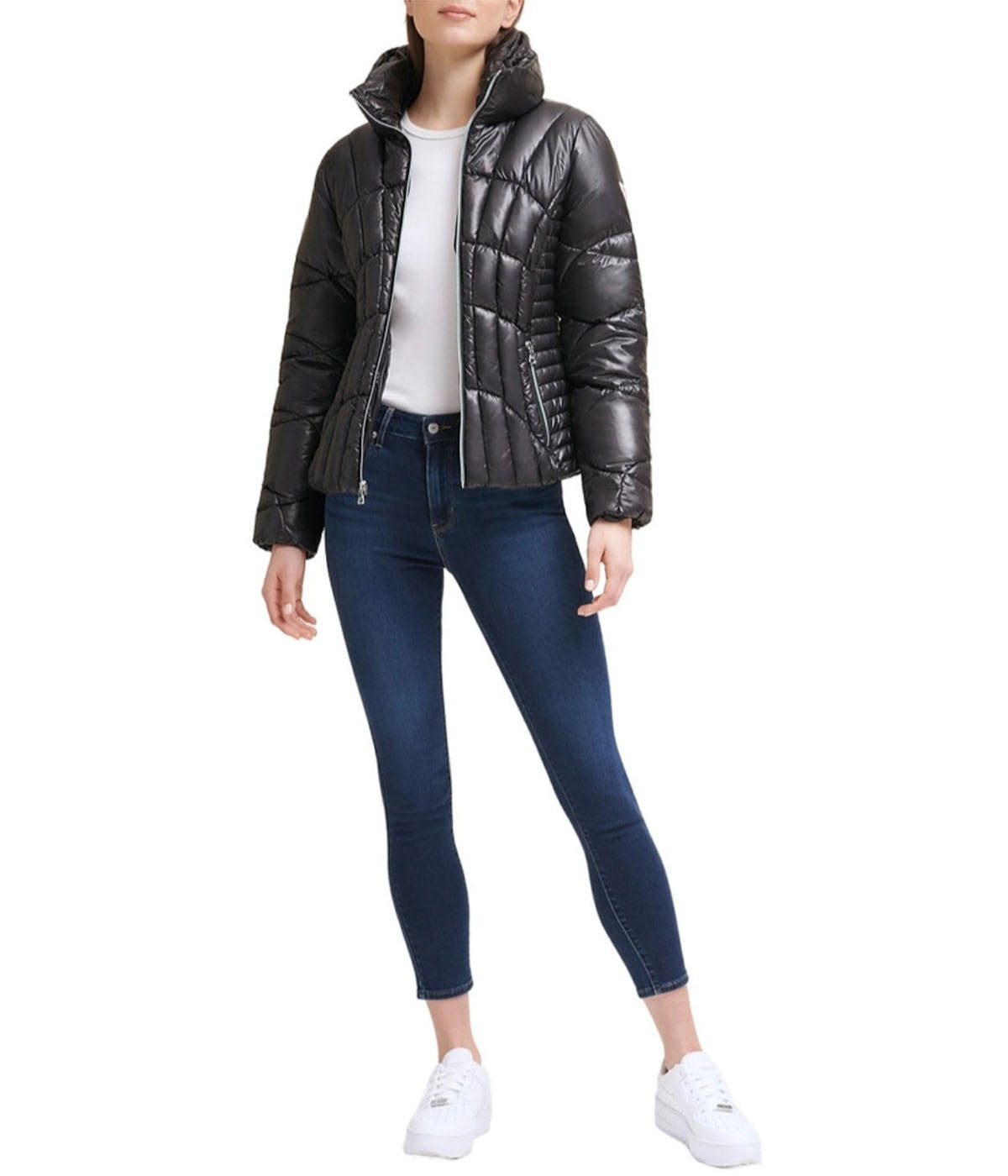  Guess Quilted Puffer Jacket Black - Black - Bonton