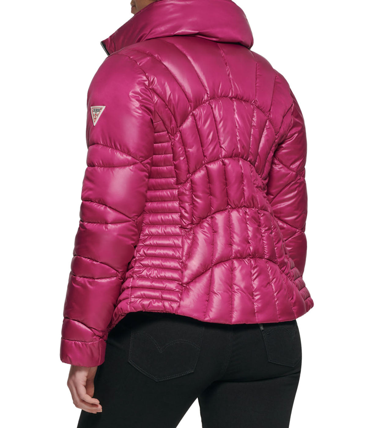  GUESS Quilted Puffer Jacket Magenta - Magenta - Bonton