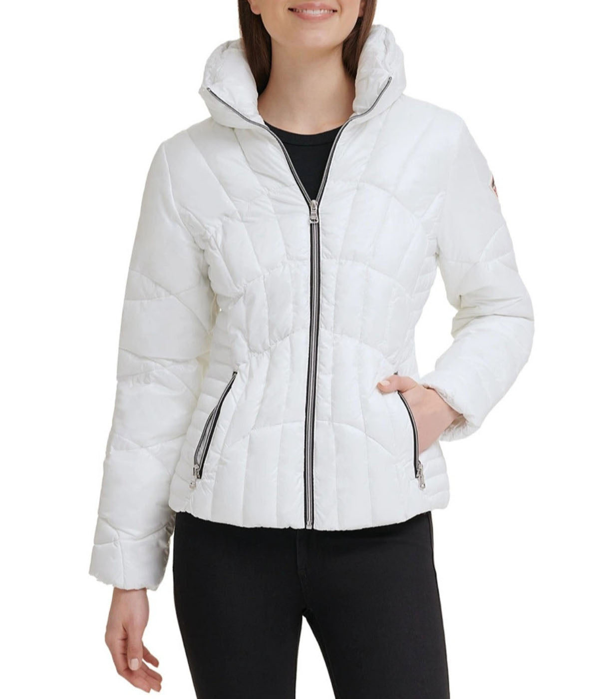  GUESS Quilted Puffer Jacket Cream - Cream - Bonton