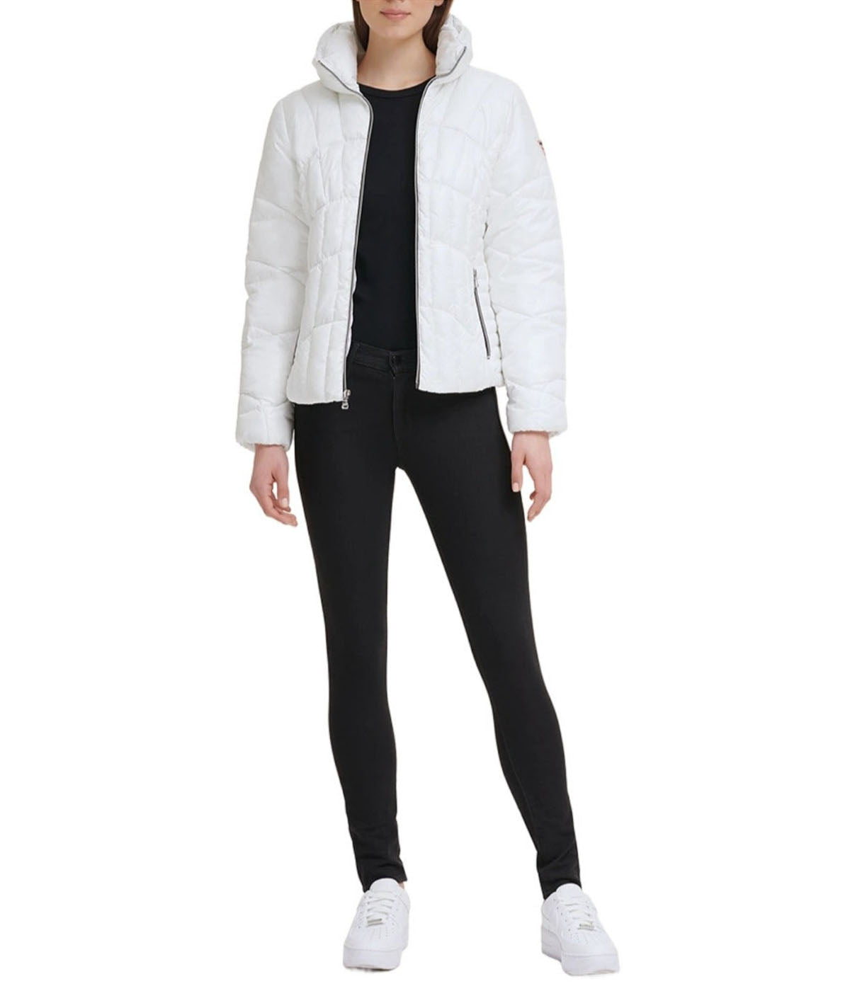  GUESS Quilted Puffer Jacket Cream - Cream - Bonton
