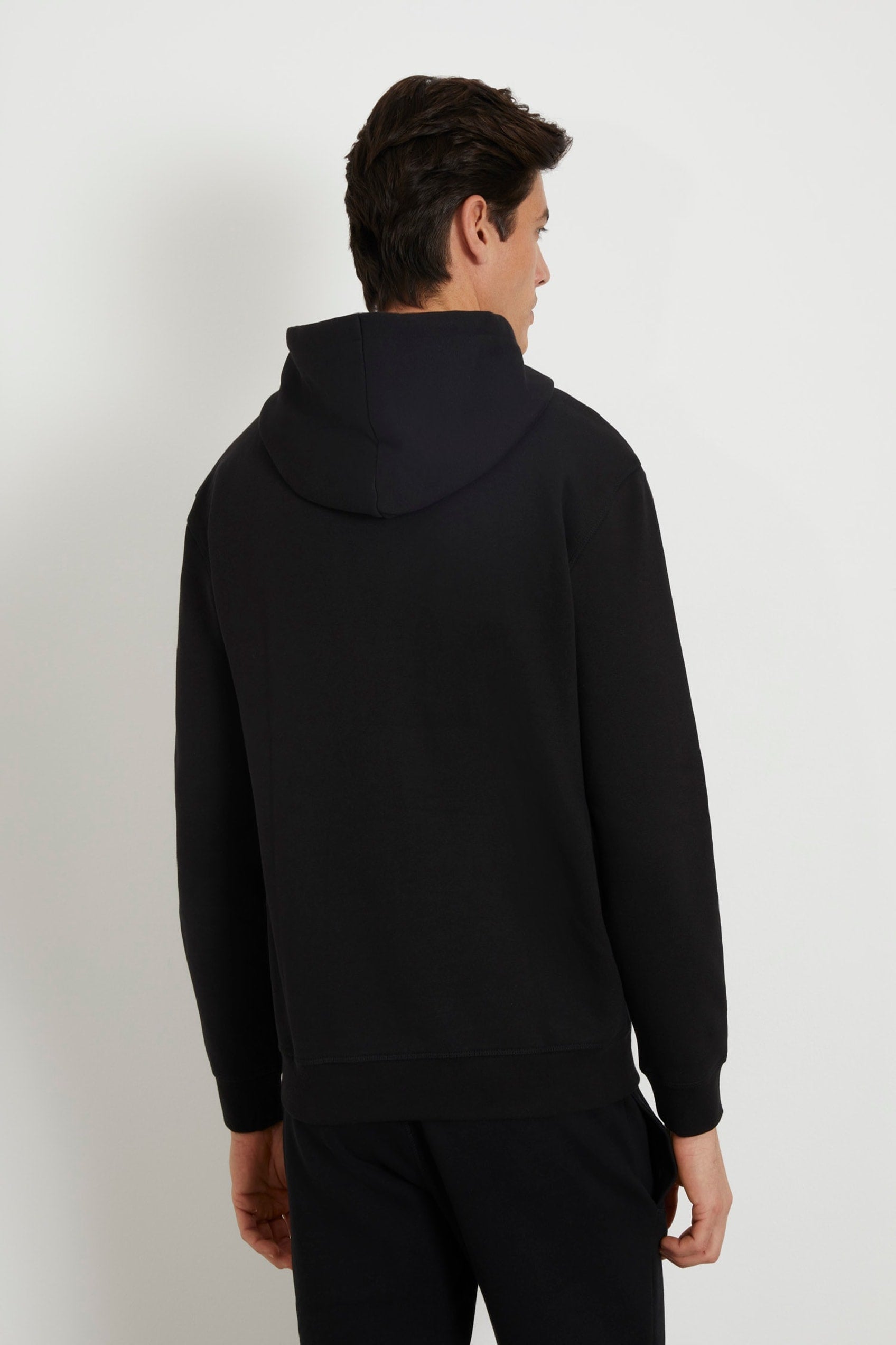  Guess Men's Eco Aldwin Hooded Sweatshirt - Jet Black - Bonton