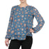  Anne Klein Chiffon Double Layer Long Sleeve With Keyhole Back Blouse - Blue Jay Combo - Bonton