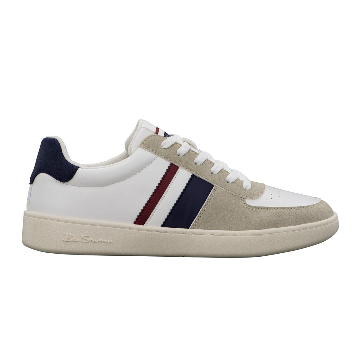  Ben Sherman Hyde Lace Up Sneaker - White / Navy / Red - Bonton