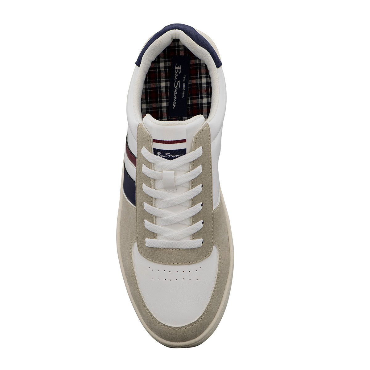  Ben Sherman Hyde Lace Up Sneaker - White / Navy / Red - Bonton