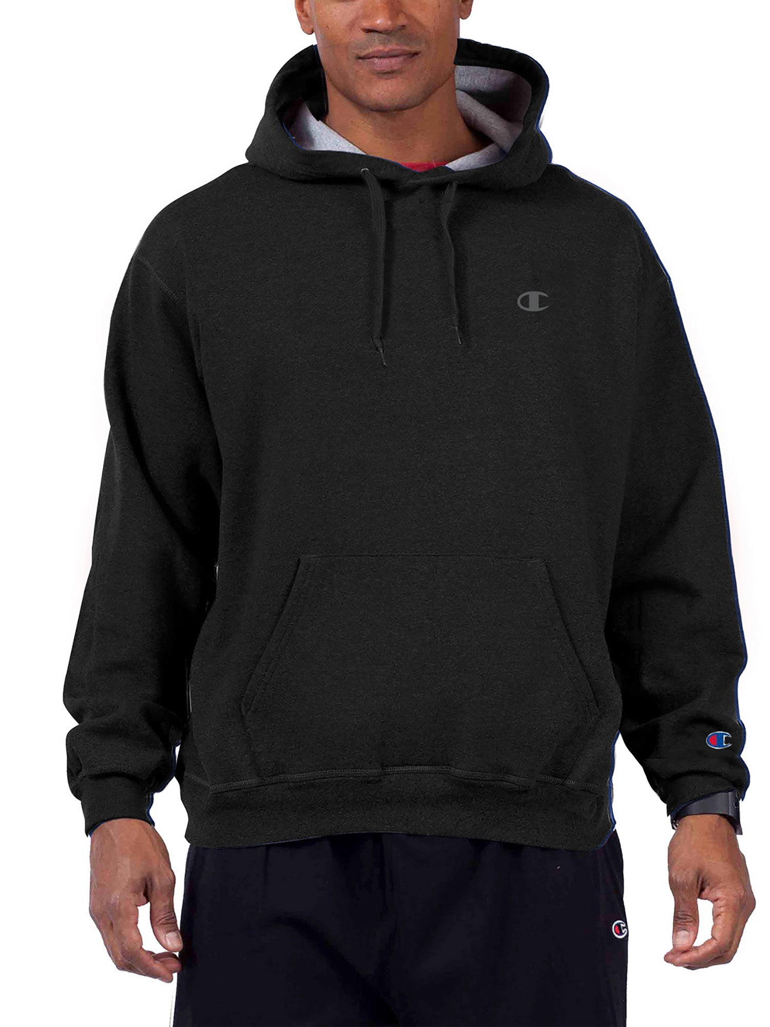  Champion Champion Big And Tall Men's Powerblend Fleece Pullover Hoodie Sweatshirt - Black - Bonton