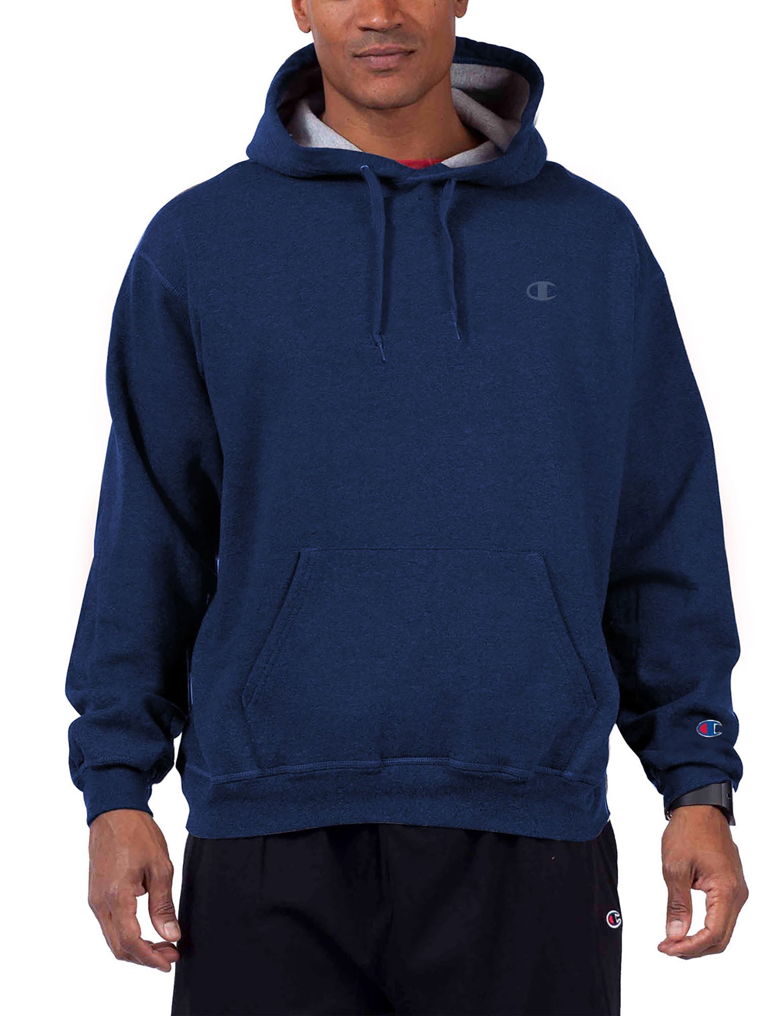  Champion Champion Big And Tall Men's Powerblend Fleece Pullover Hoodie Sweatshirt - Navy - Bonton