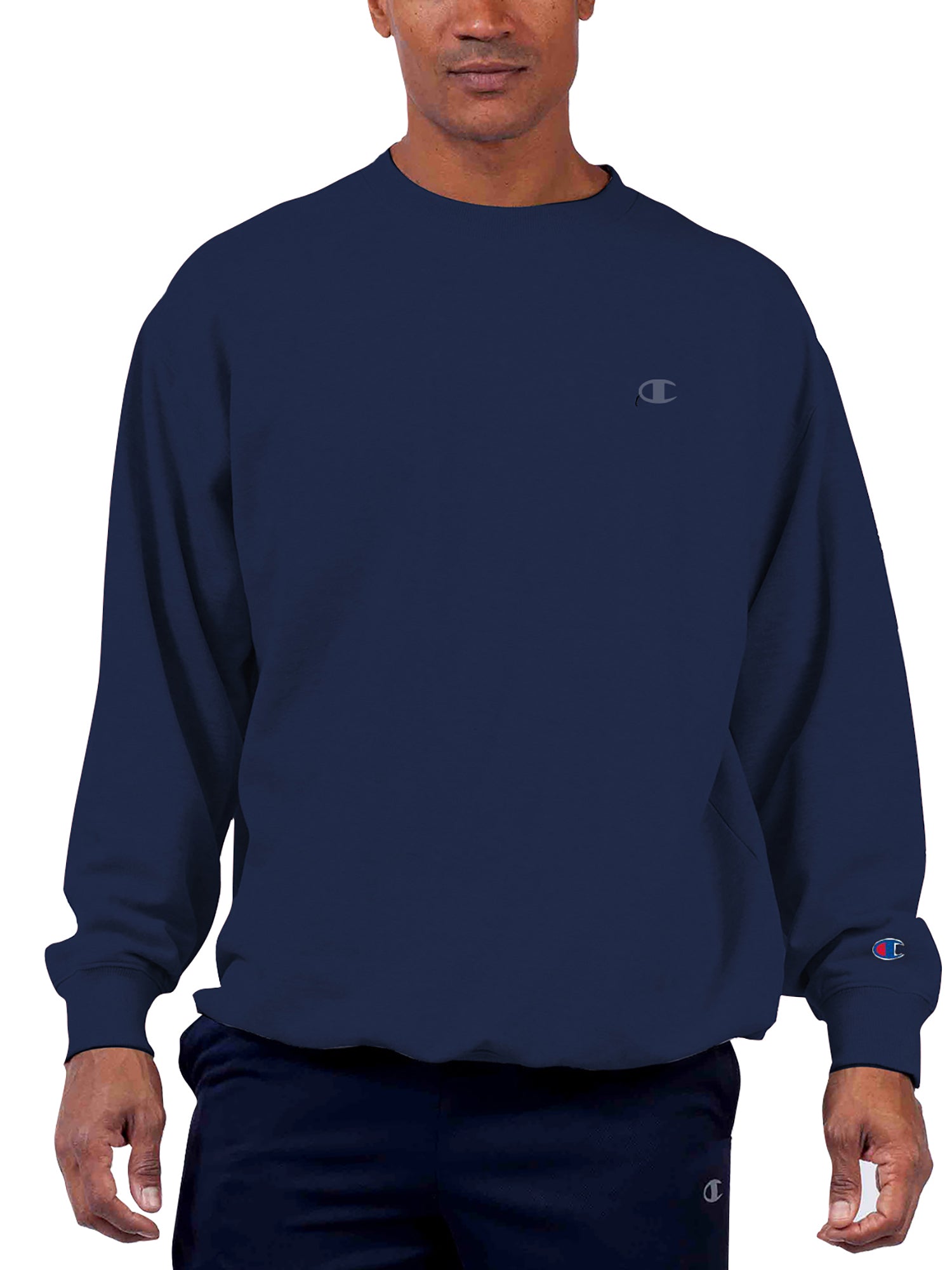  Champion Champion Big And Tall Men's Powerblend Fleece Pullover Crew Sweatshirt - Navy - Bonton