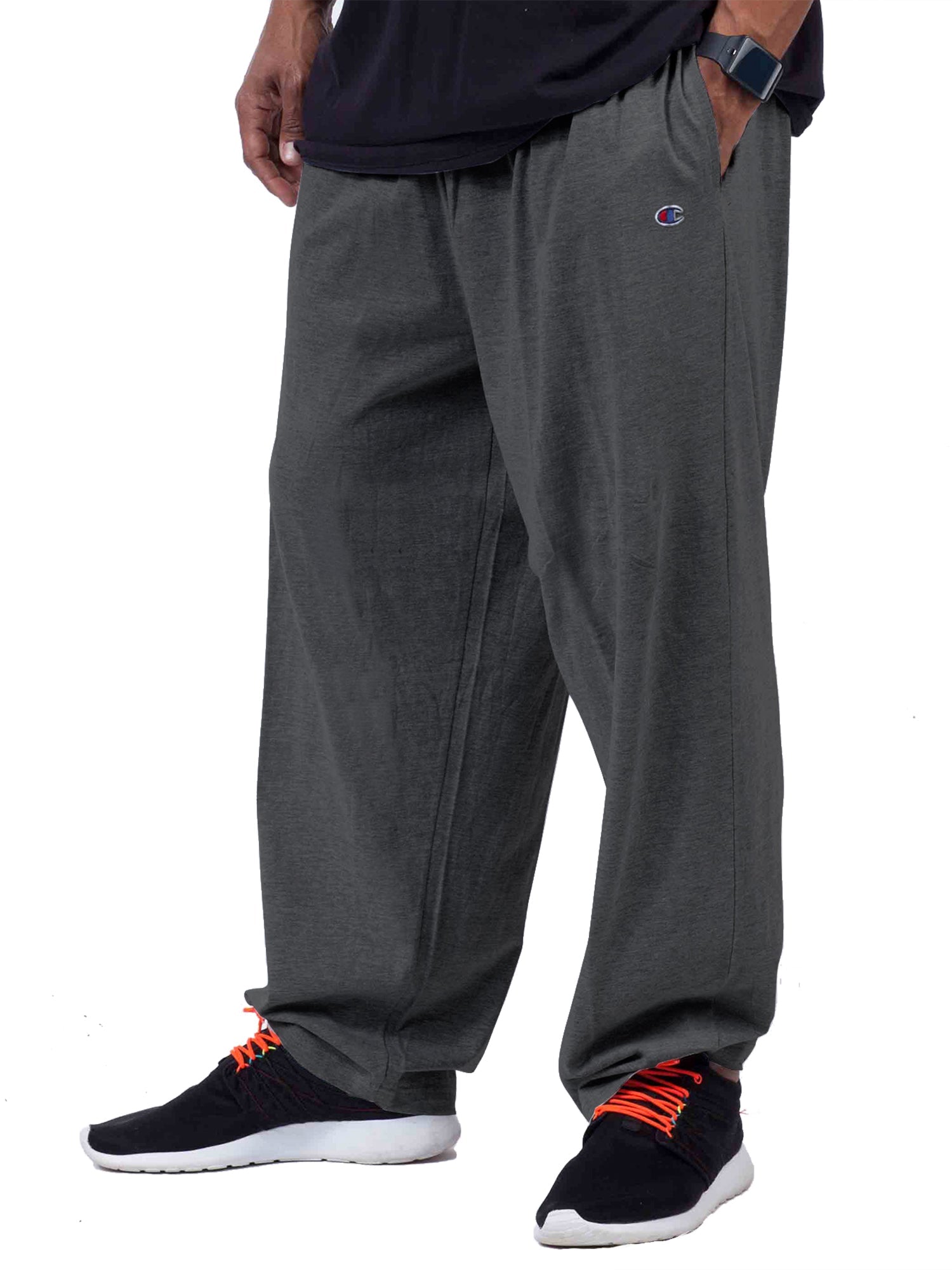  Champion Champion Big And Tall Men's 100% Cotton Jersey Sweatpants - Charcoal Heather - Bonton
